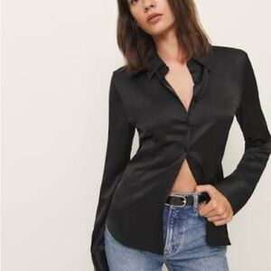Reformation Jodie Satin Top